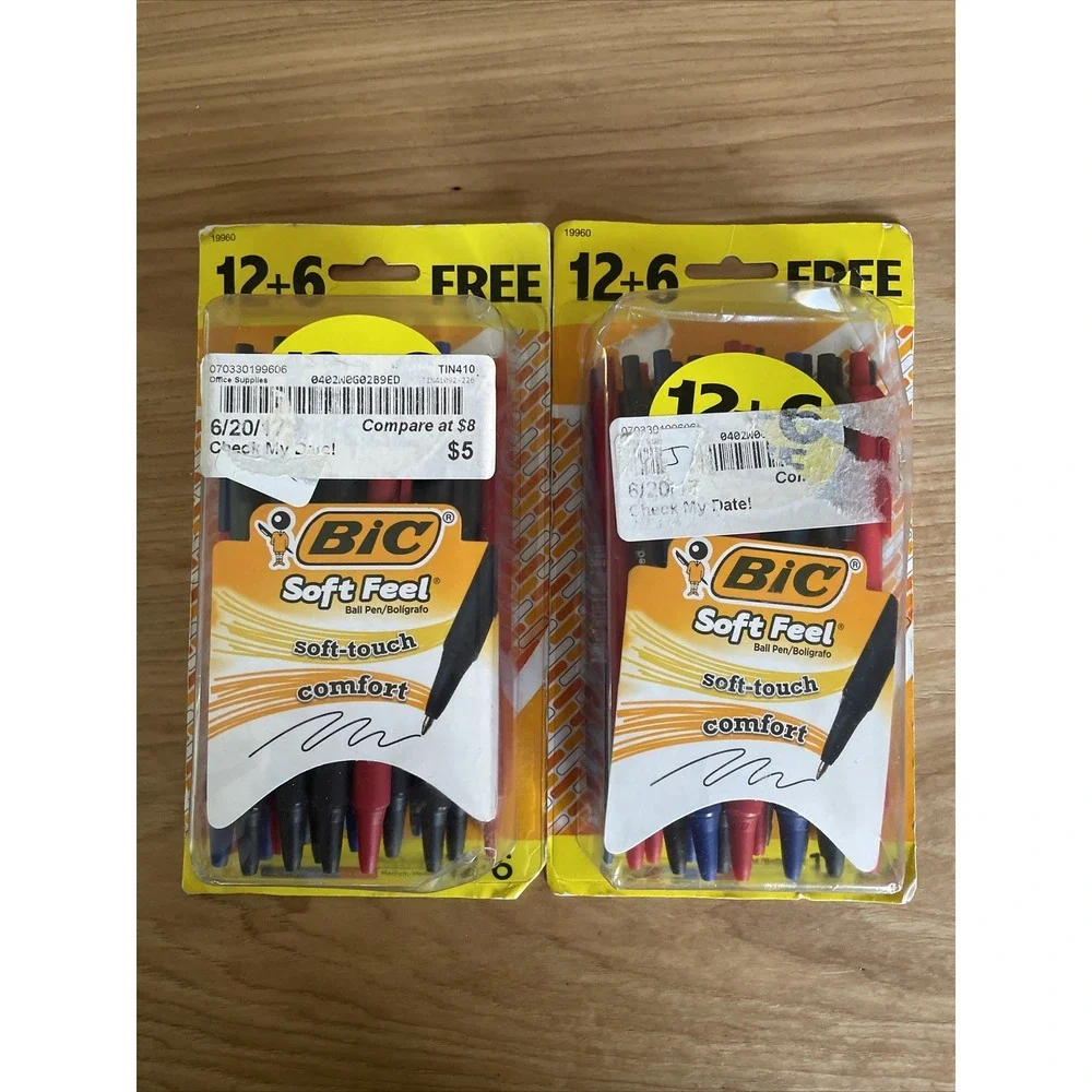 2 BIC Soft Feel Retractable Multi Color 18 Pack Ballpoint Pens 1.0mm Missing 1